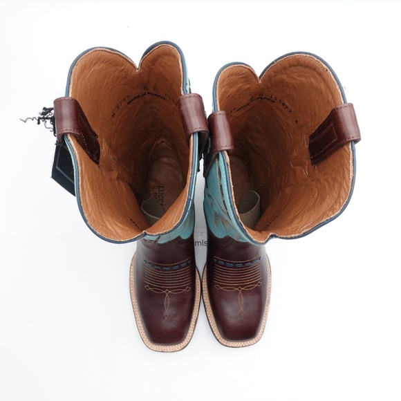 NEW Size 8.5 Women's Lucchese Cow Saddle Stitch Leather Western Boot M3789 - Picture 5 of 11